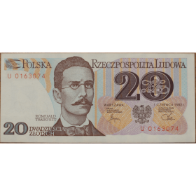20 zlotych 1982 seria u a